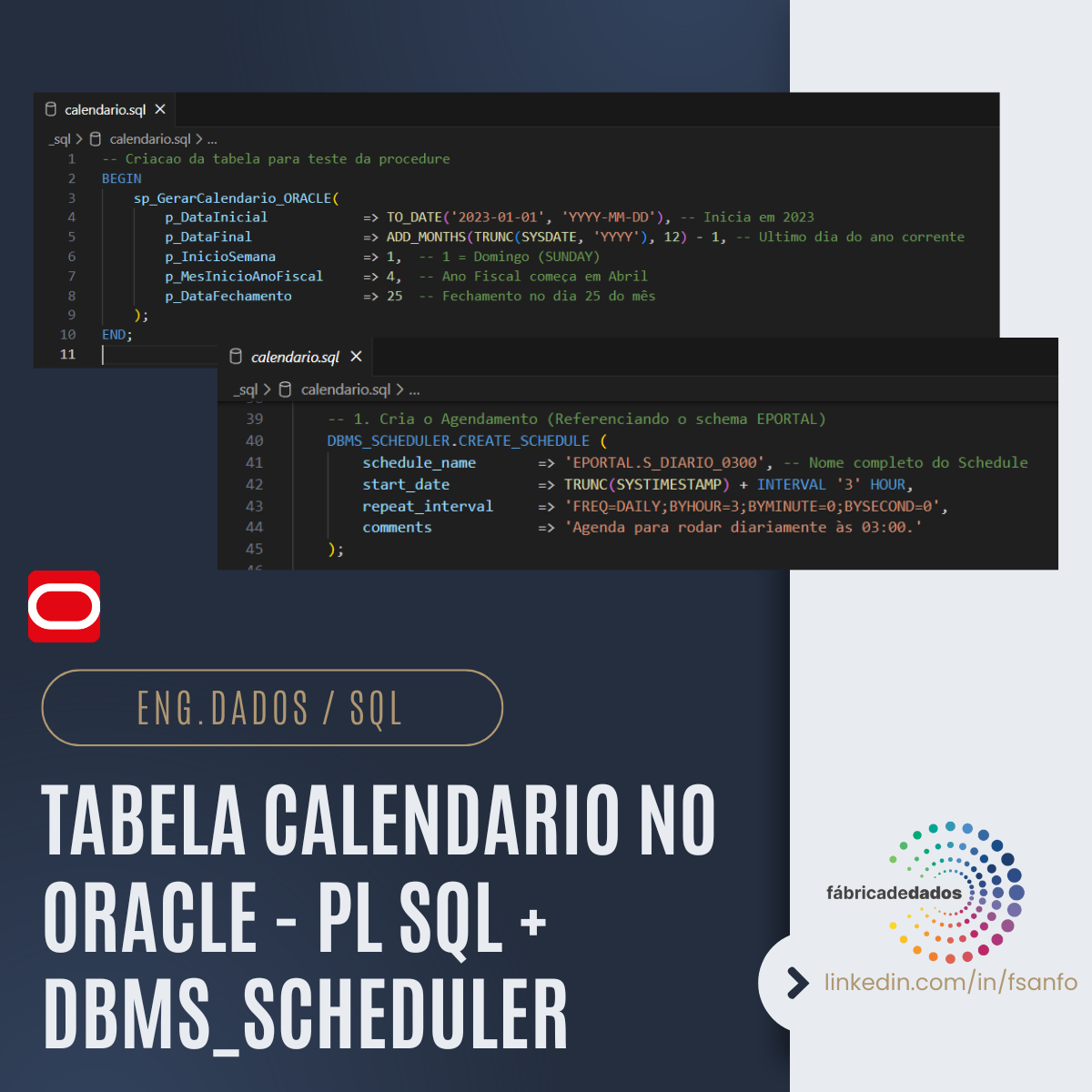 Dim Calendar em Oracle com PL SQL
