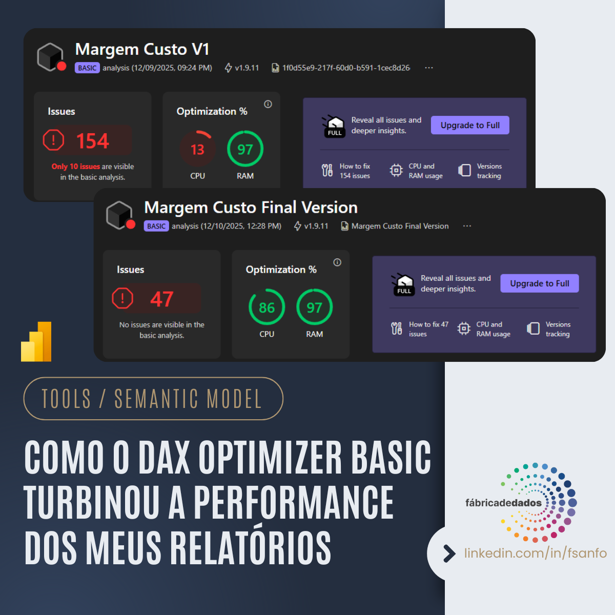 Otimização de modelo com DAX Optimizer